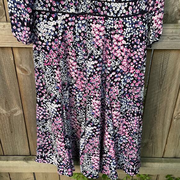 Talbots Floral Flowy Midi Dress Long Sleeve A-Line Casual Classic Size 8 NWT NEW - Picture 5 of 8